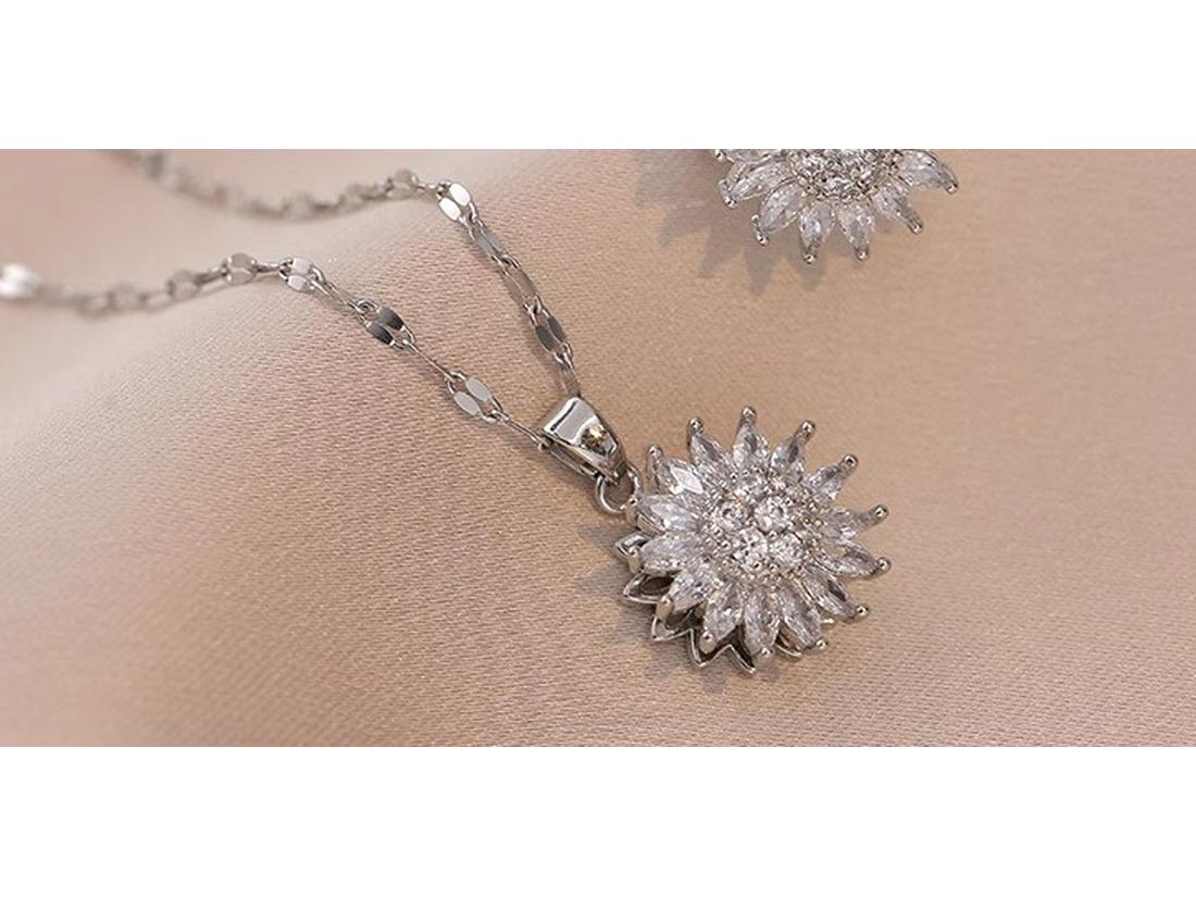 

Подвеска «Вращающийся подсолнух» с позолотой и цирконом – Элегантное женское роскошное ожерелье