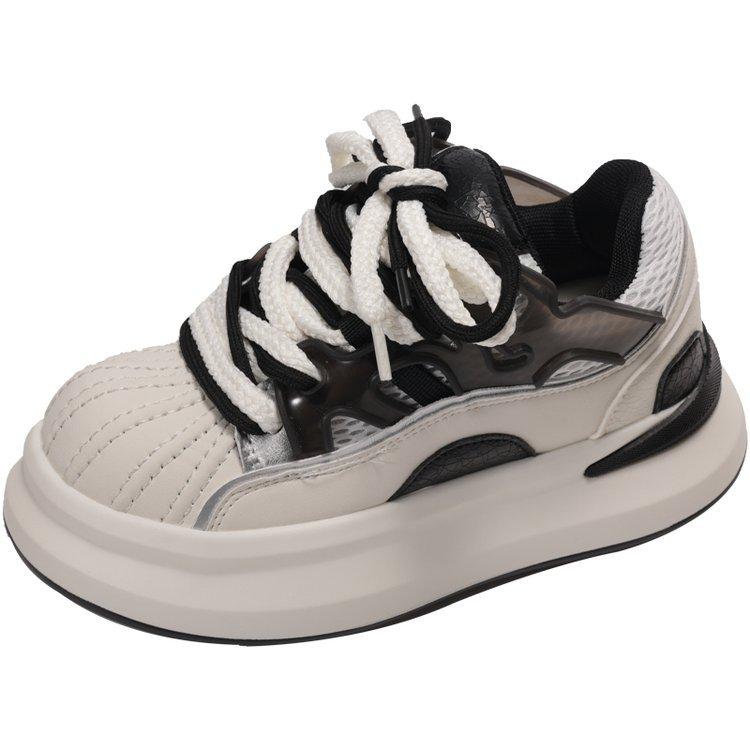 Niche design thick-soled shell head trendy shoes will increase the height of 7cm within 2025 casual shoes versatile breathable board shoes little