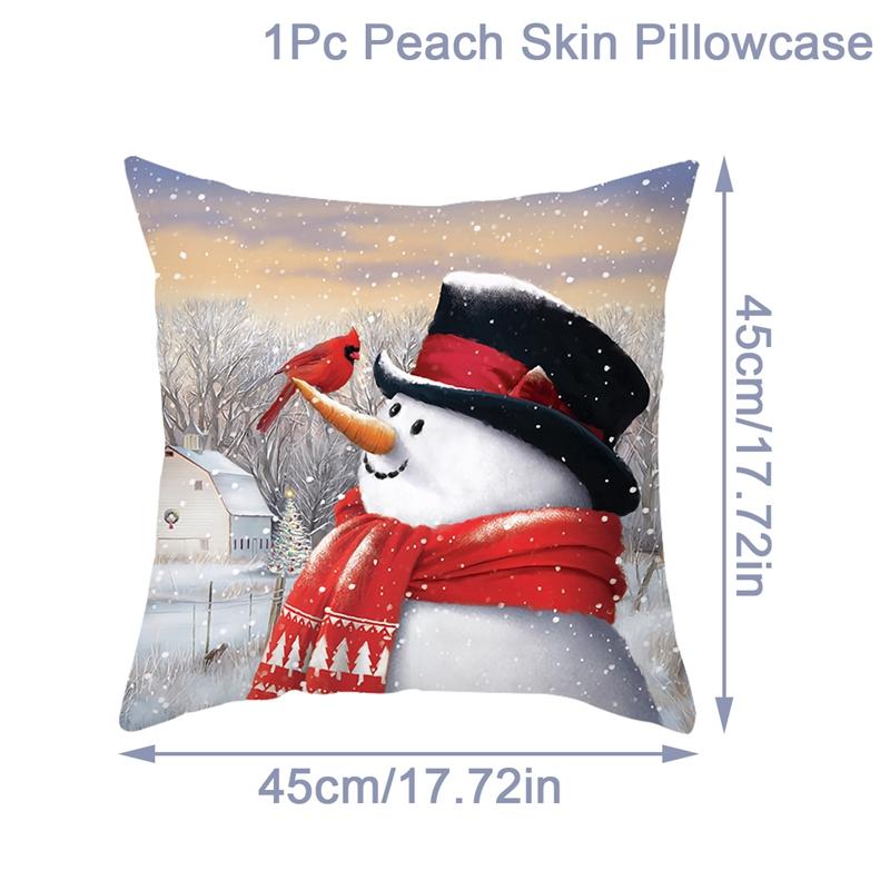 Christmas Cushion Cover Merry Christmas Decorations For Home 2025 Cristmas Ornament Pillow Case Xmas Navidad Gifts New Year 2025