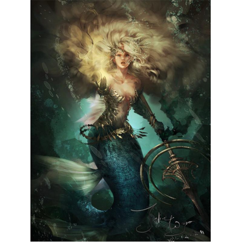 

Полный круглый/квадратный 5D Diy алмазная живопись Русалка королева Алмазная вышивка наборы крестиков домашний декор подарки ручной работы