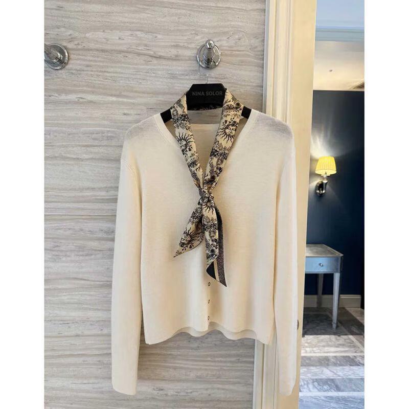 NINA SOLOR Double-Sided Silk Long Scarf