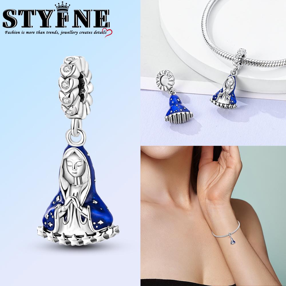 Exquisite Copper Nossa Senhora Aparecida Dangle Cross Charms Pendants Fit Original Bracelets Diy Jewelry For Women