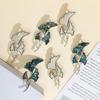 Alloy Shell Leaf Shape Brooch Pendant With Two Way Function For Fashion Accessories