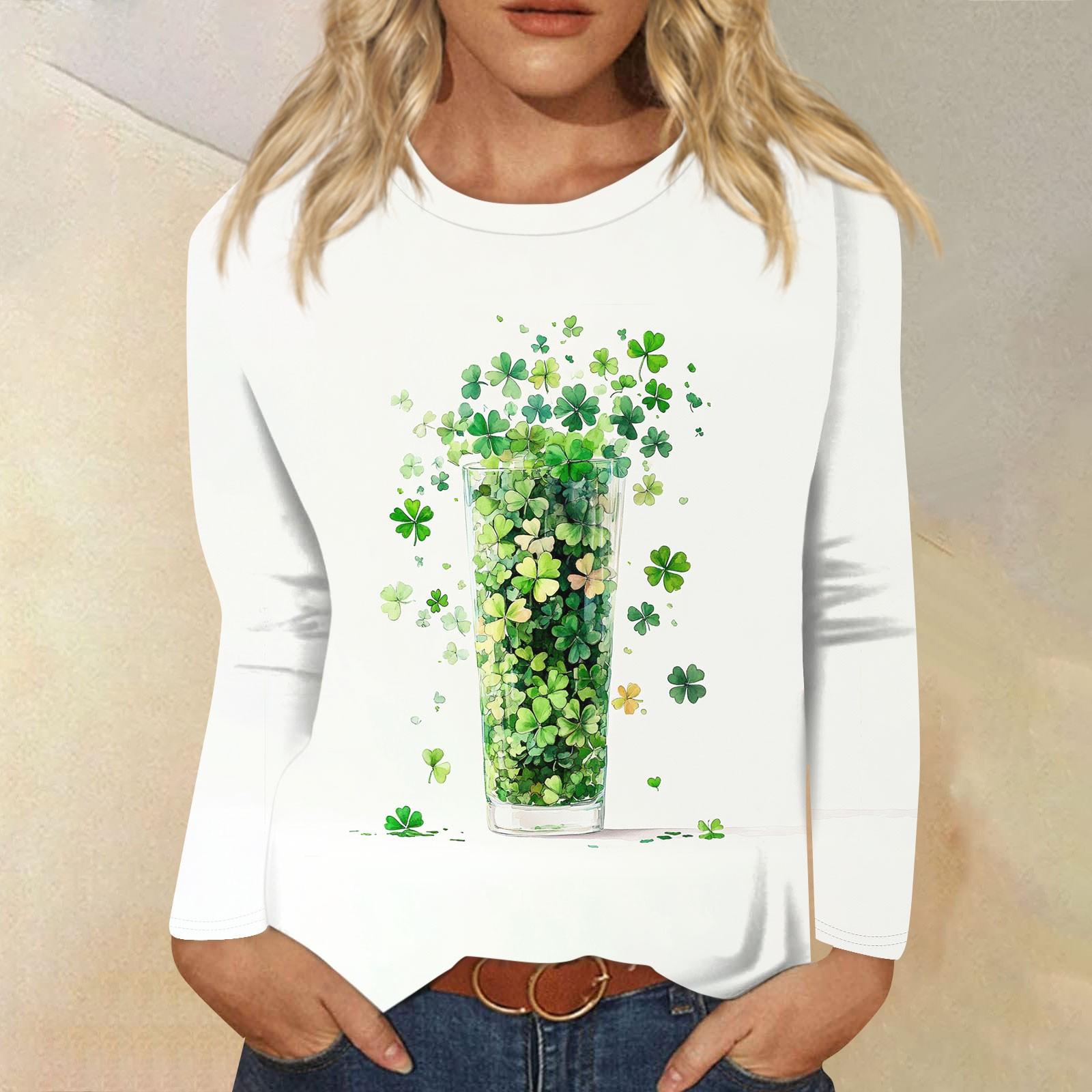 

Женская модная повседневная футболка с круглым вырезом и длинными рукавами с принтом L