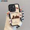 KEYSION Cartoon Cute Plush Embroidery Case for OPPO A5X 5G with Lanyard Soft Silicone Shockproof Phone Back Cover for OPPO A5X