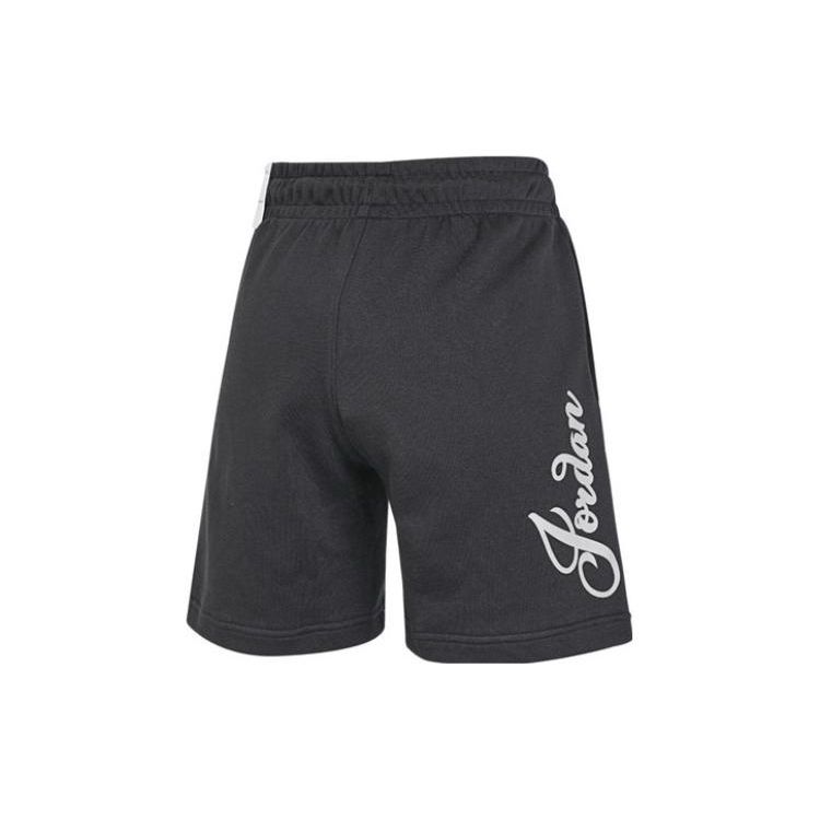 Jordan Alphabet Print Mid-Waist Drawstring Shorts Women Bottoms Black DZ3388-010