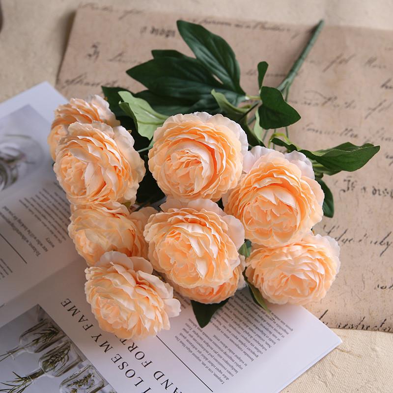 Artificial Rose Flower Bouquet With Silk Material For Wedding Decor And Photography Props