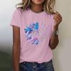 Women's Casual Floral Print Short Sleeved T-shirt With Round Neck  Top