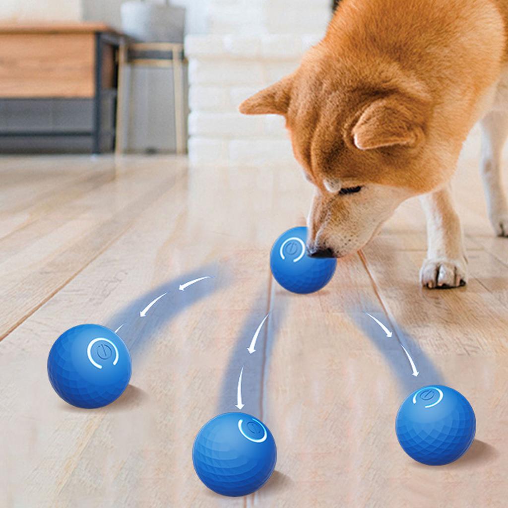 Active Rolling for Dogs PC TPU Motion Activated Automatic Rolling Moving Interactive Dog Toy with LED Light for Small Medium Large Dogs