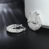 925 Sterling Silver Flower Circle Small Hoop Earrings For Women Sleeper Earrings Trend Wedding Jewelry