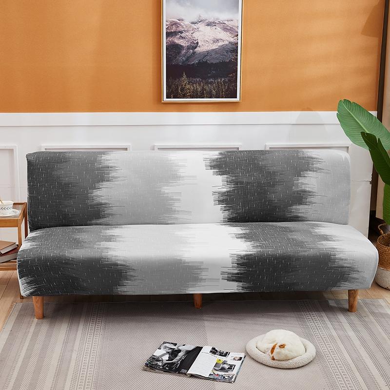 Moderní skládací potah na pohovku bez područek, kostkovaný elastický futon, velké sedadlo, potah na pohovku, přehoz do obývacího pokoje bez područek