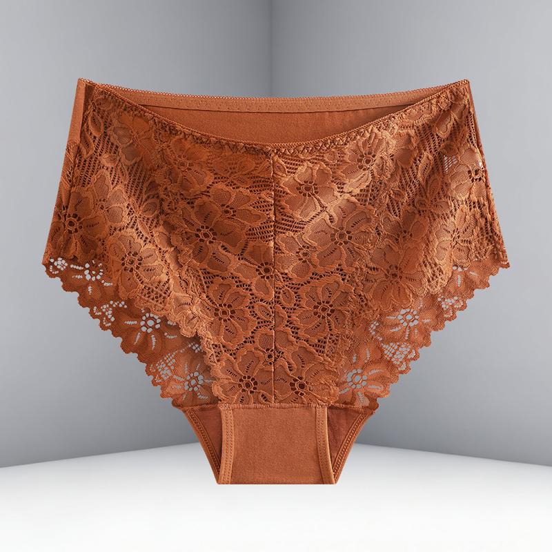 Women Luxury Floral Embroidery Underwear Sexy High Waist Breathable Lace Patchwork Panties Female Summer Hollow Lingerie S