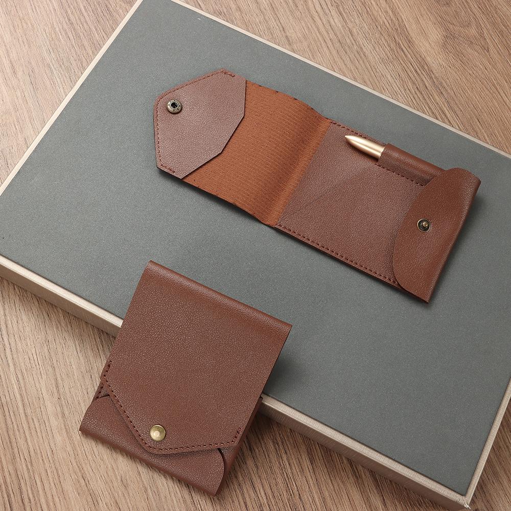 New Waterproof Multifunctional Compact Wallet Handmade PU Leather Built-in Pen Slot Slim Minimalist Wallet Coin Purse Travel