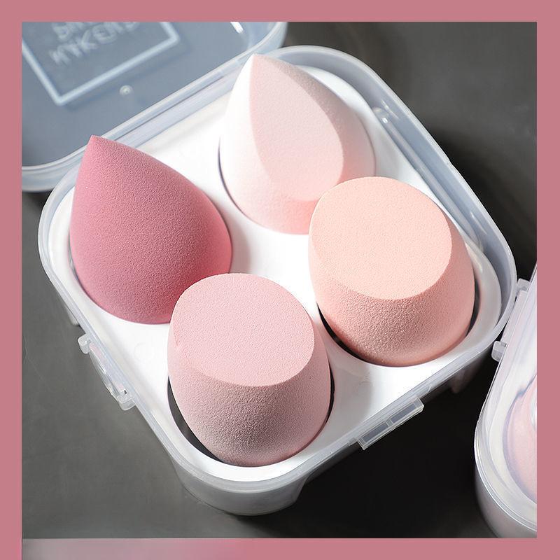 4 Stücke Make-Up Schwamm Puderquaste Trocken und Nass Kombiniert Schönheit Kosmetik Ball Foundation Puderquaste Schrägschnitt Make-Up Schwamm Werkzeuge