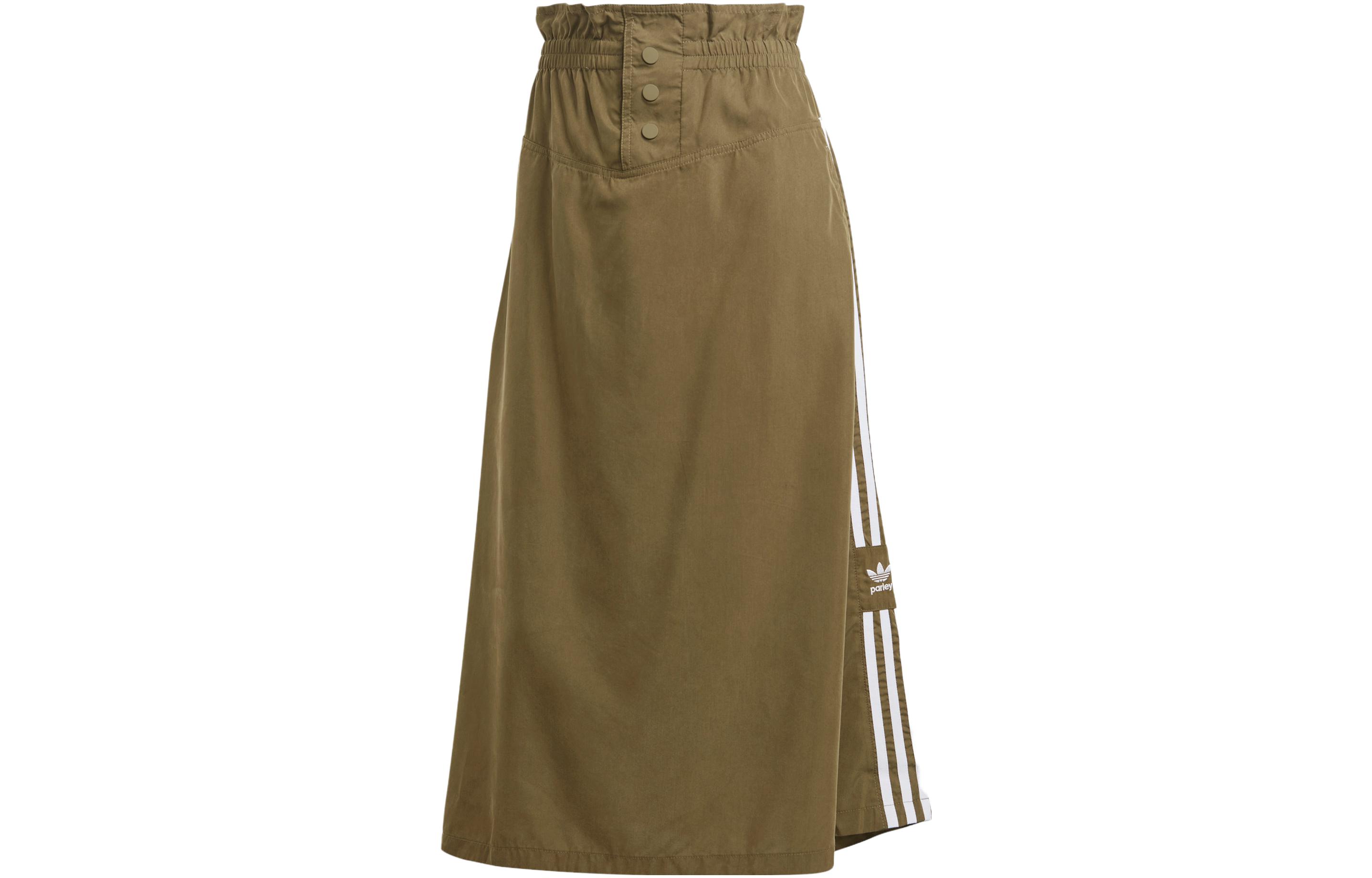 Adidas Originals Casual Long Skirt Women s Strata Olive Green IC5360 XL