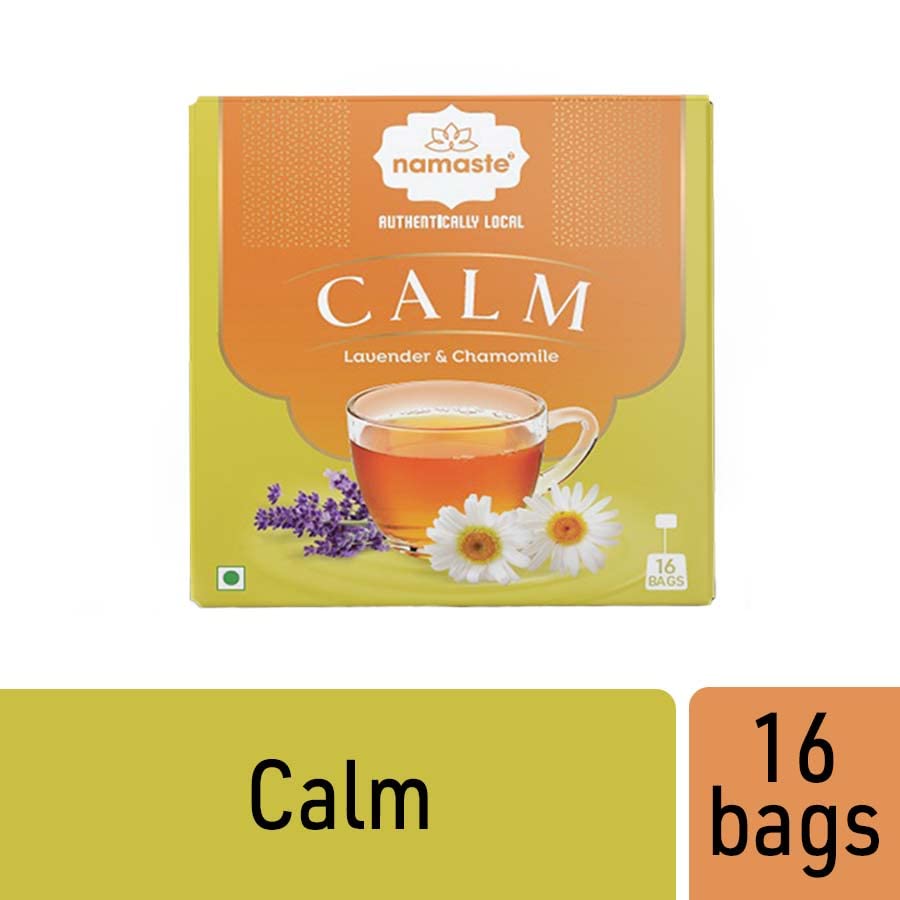 Namaste Chai Calming Herbal Tea | Caffeine Free Natural Herbs | 16 Sachets Dip Bag