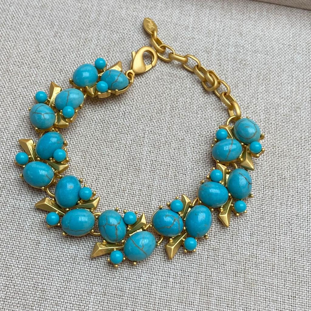 Elegant Court Style Turquoise Trifari Vintage Medieval Necklace Bohemian Earrings Bracelet