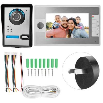7 Inch Wired Colorful Sreen Infrared Night Vision Water Proof Visual Intercom Doorbell Kit