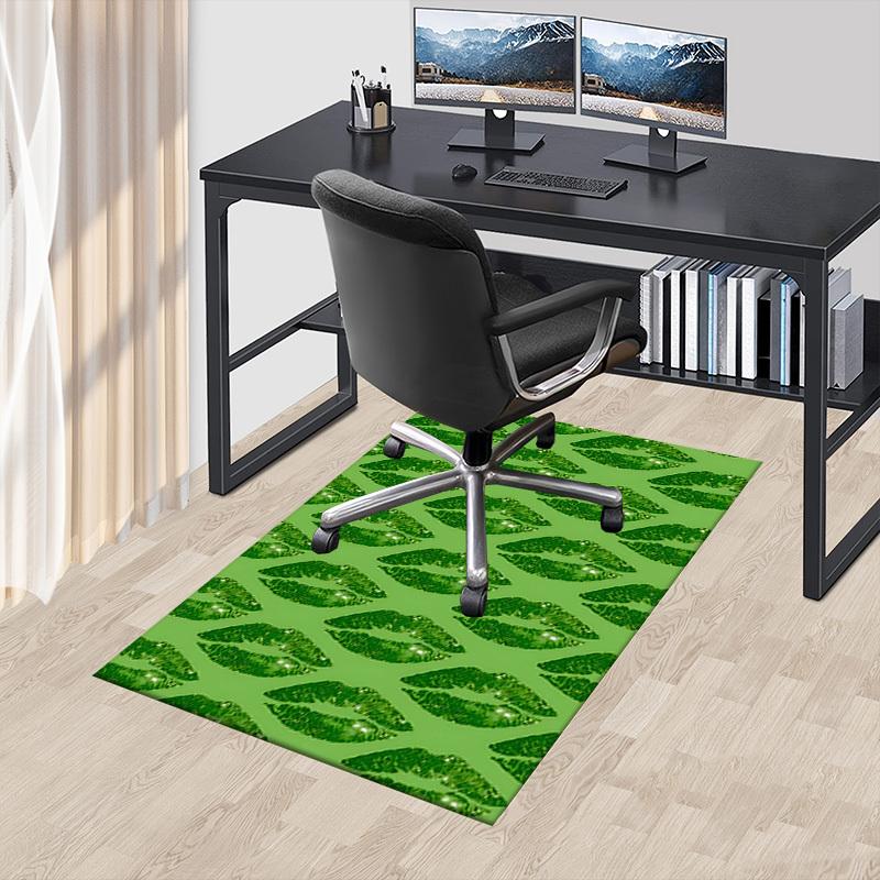 1PC Lips Green Extra Large Non Slip Floor carpet, Office, family, bedroom, Studio Large Area Rug Indoor Rugs, , Vibrant Colors