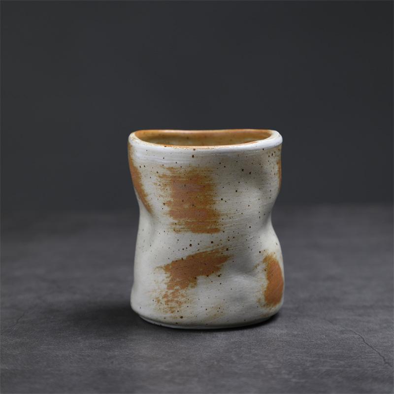 Creative Handless Ceramic Cup Coarse Pottery Cup Concentrated Coffee Cup Kung Fu Teacup Tea Cup Retro Teacup