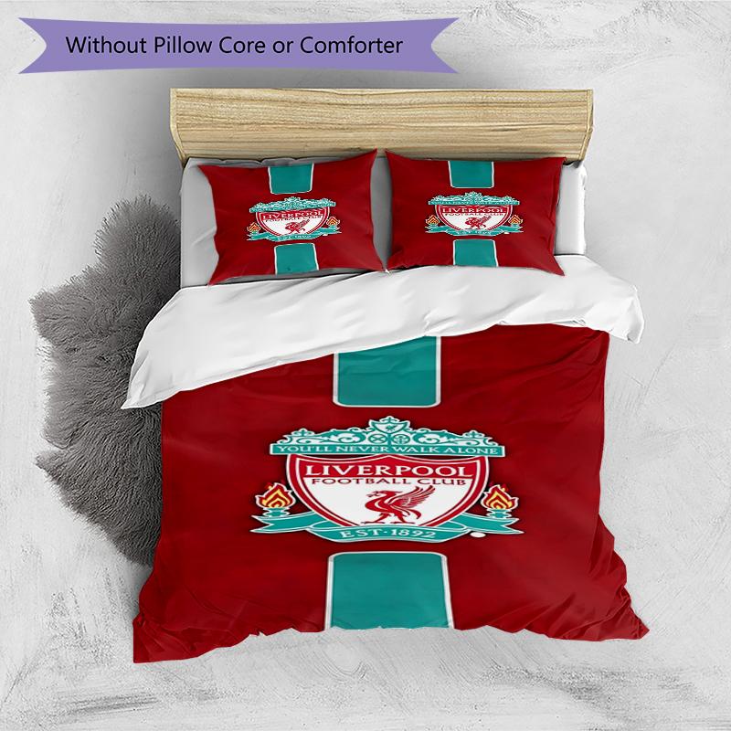 Set copripiumino 3 pezzi (1*Copripiumino + 2*Federe, Senza Nucleo),Set Biancheria da Letto con Stampa Liverpool F.C, Decorazione Camera da Letto, Per Tutte le Stagioni, Regalo di Compleanno