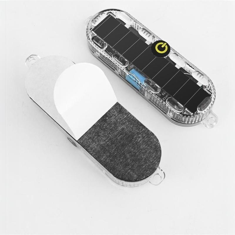Solar Flashing Warning Light Adjustable Brightness LED Auto Parking Lamp Anti-collision for Car Night Use