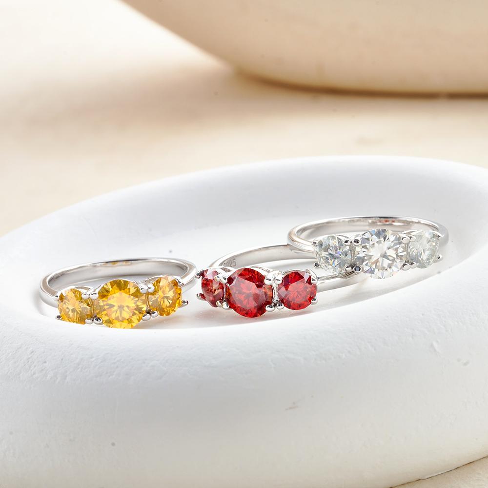 JoyceJelly S925 Silver Colors Moissanite Ring 2CT 4CT Total Full Moissanite Diamond Jewelry For Wedding Engagement Gift