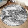Luxurious Marble Colour Nature Black Gold Round Carpet Rug for Bedroom Living Room Decoration,pet Decor Floor Mat  Bedroom