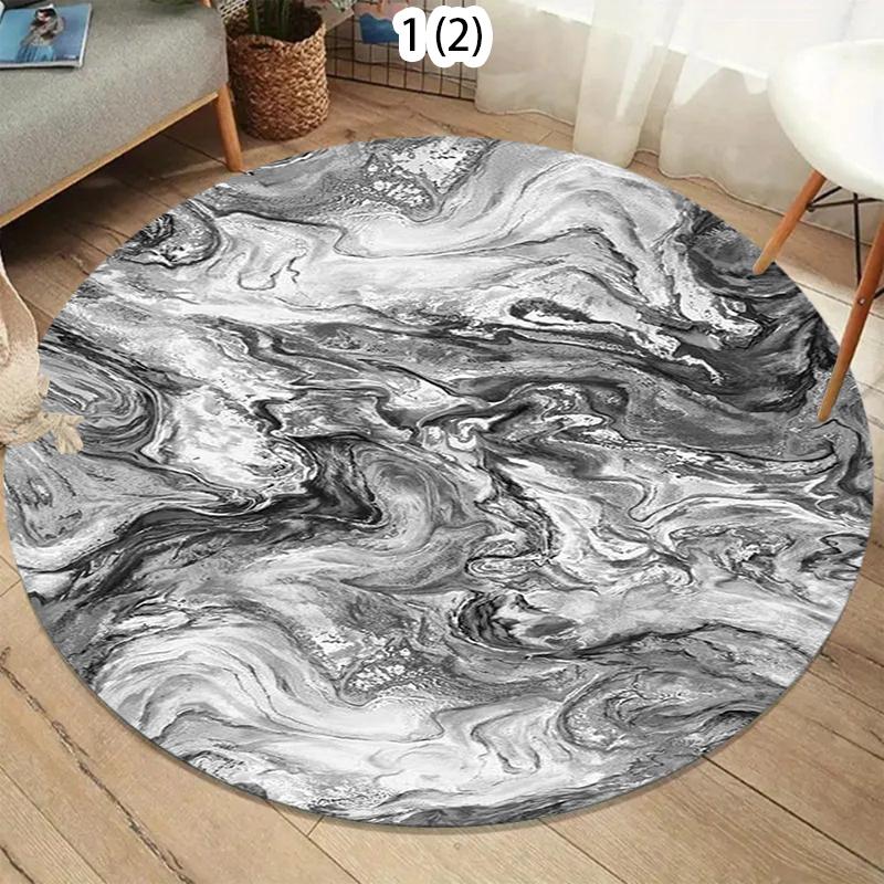 Luxurious Marble Colour Nature Black Gold Round Carpet Rug for Bedroom Living Room Decoration,pet Decor Floor Mat Bedroom