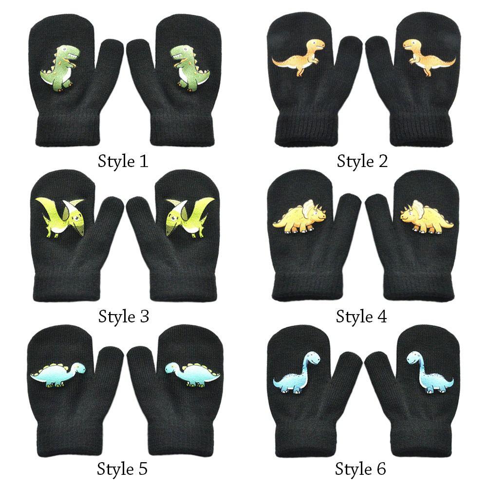 Winter Thicken Velvet Children Baby Gloves Keep Warm Soft Full Finger Mittens Elastic Cartoon Winter Gloves