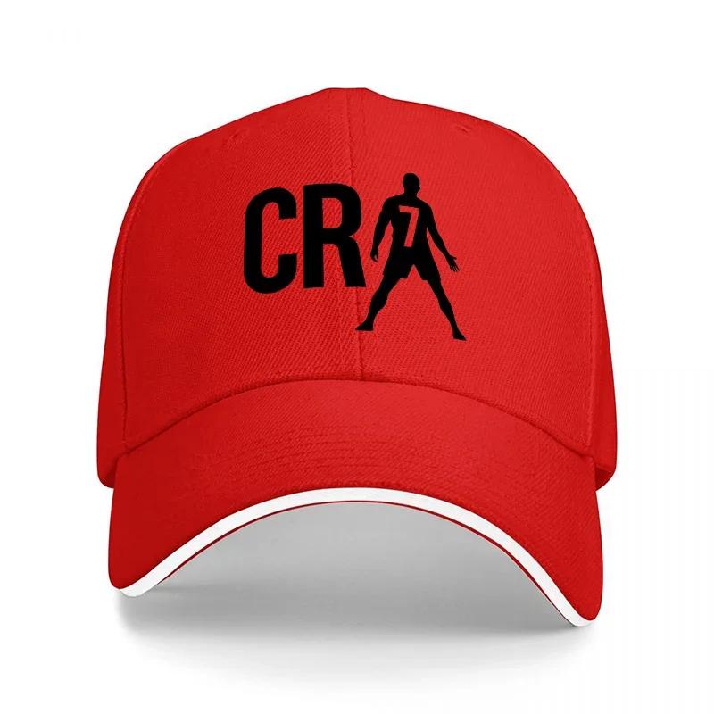 CR Fußballspieler Logo Schwarze Baseballkappe Unisex Verstellbare Sportkappe Mode Streetwear Accessoire für Fans und Athleten