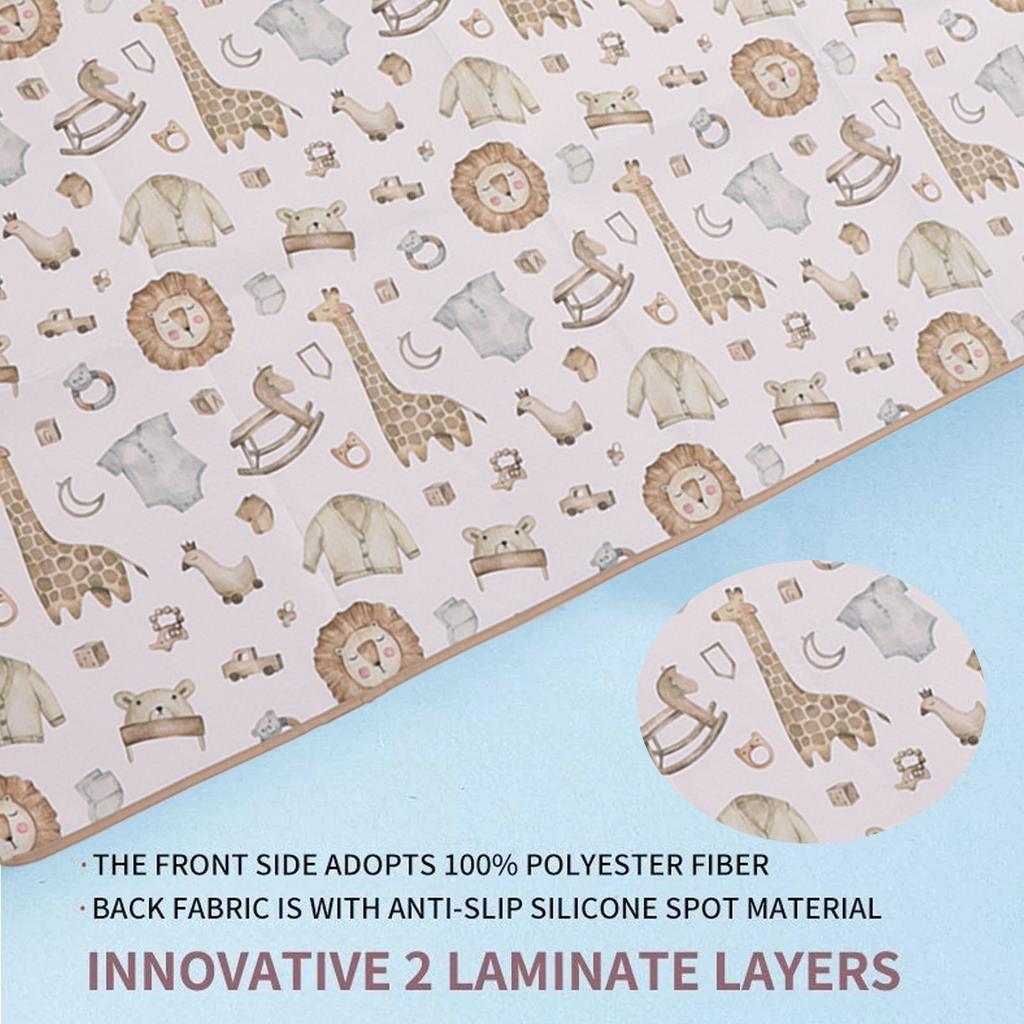Baby Highchair Floor Mat Soft Cute Cartoon Animal Pattern Waterproof Food Spill Mess Mat for Home