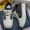 Men Thick Sole Color Block Lace Up Casual Skateboard Sneakers Walking Shoes