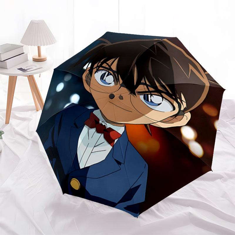 1pc Detective Conan Automatic Folding Umbrella, Automatic Folding Umbrella with 8 Ribs, Convenient for Outdoor Use 045