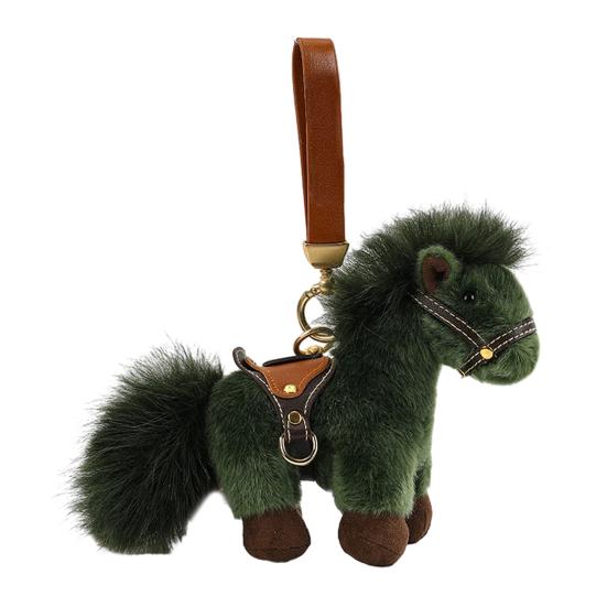 Year of The Horse Plush Keychain Soft Mini Pony with Saddle Cute Bag Charm Car Decoration Gift for 2026 Lunar New Year & Animal Lovers