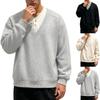 Men's Casual V-Neck Two-Piece Sweatshirt, Loose Fit Pullover for Spring Fall
