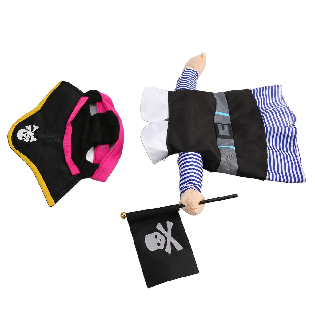 Dog Pirate Costume Fashionable Cute Cartoon Print Pet Pirate Suit for Pets Dogs Cats L