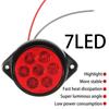 Red 7 LED Round Side Marker Indicator Clearance Light Car Truck Trailer