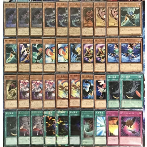 Fully Constructed Black Feather Deck with Main, Extra, and Double Sleeves, Including Poison Wind Simoun, Full Armored Wing, and Black Feather Assault