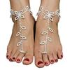 Women Lucky Clover Rhinestone Anklet Barefoot Sandals Beach Foot Chain Jewelry Accessory Circumference 8+4cm