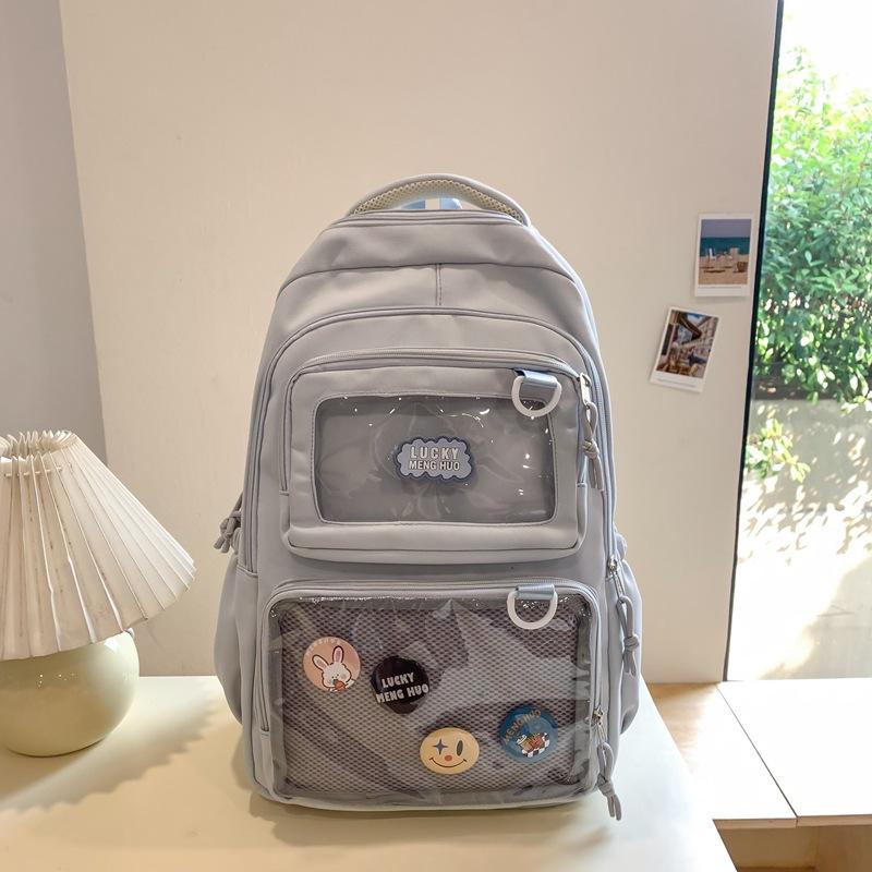 Mori large-capacity backpack female ins college style soft sister girl versatile transparent pain bag student class schoolbag