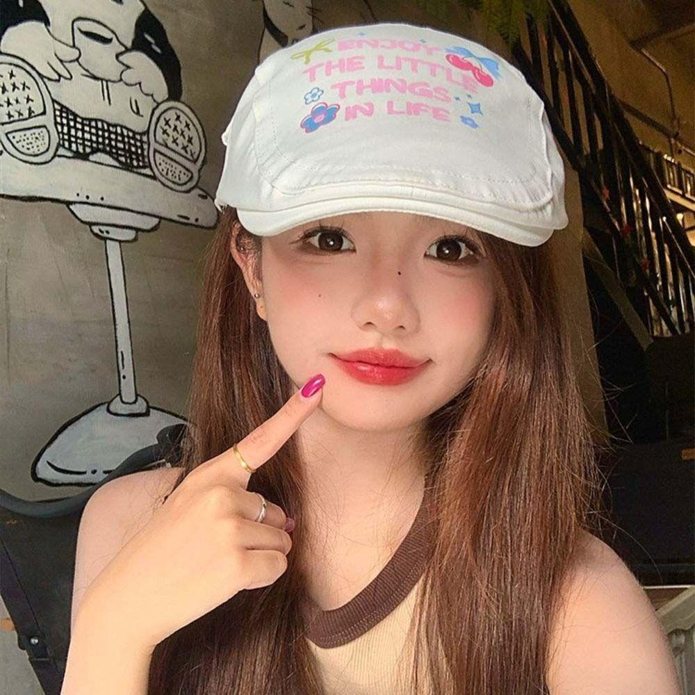 Cherry Y2k Beret Embroidey Painter Hat Fashion Graffiti Forward Hat  Unisex