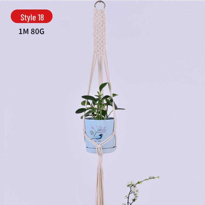 Handwoven Hanging Basket for Flower Pots - Decorative Gardening Net Rack