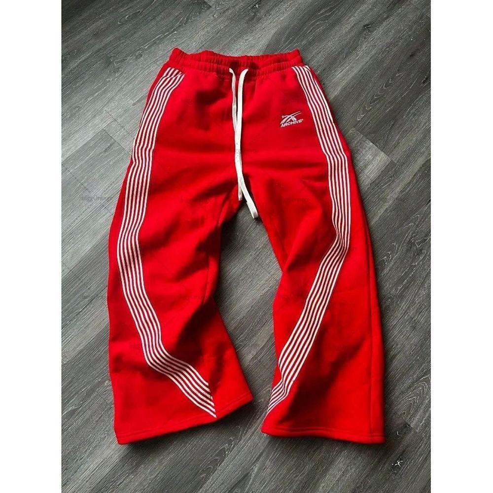Casual Stripe Men's Loose Straight Leg Sport Pants Autumn Versatile Style Cross-Border Loose Fit All-Match Trousers