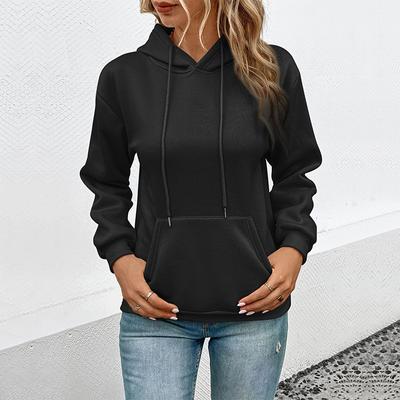 Fashionable and Casual Temperament Autumn Women's Long-sleeved Solid Color Hoodie