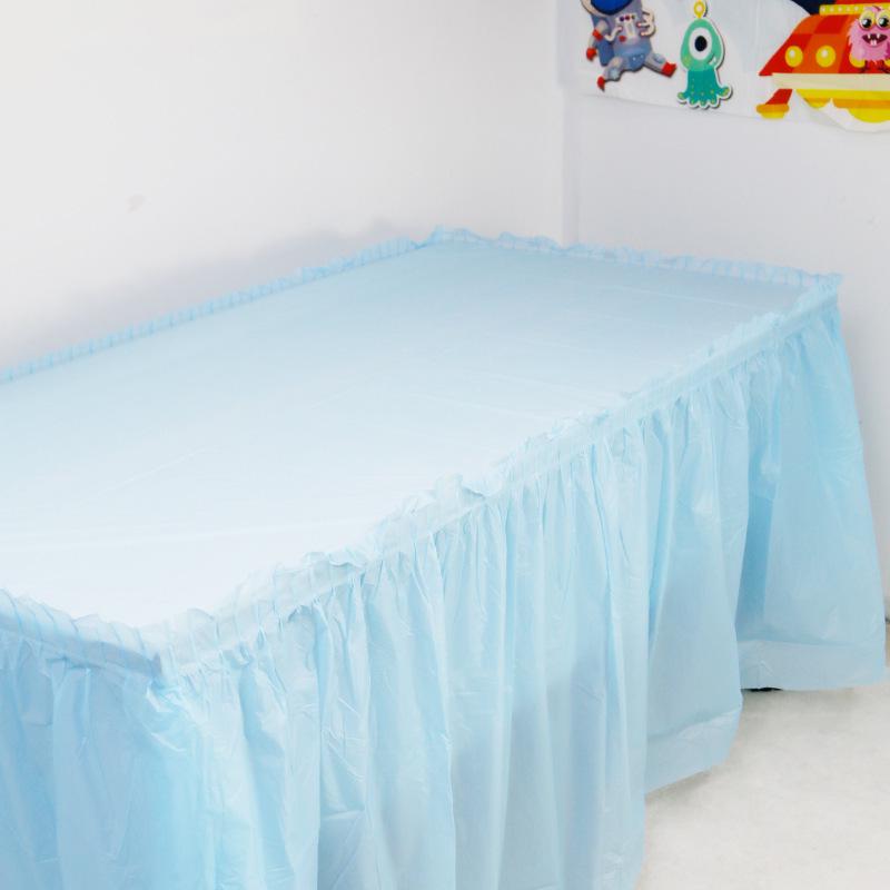 Colorful Thickened Waterproof Disposable Table Skirt Set for Birthdays, Parties, and Weddings