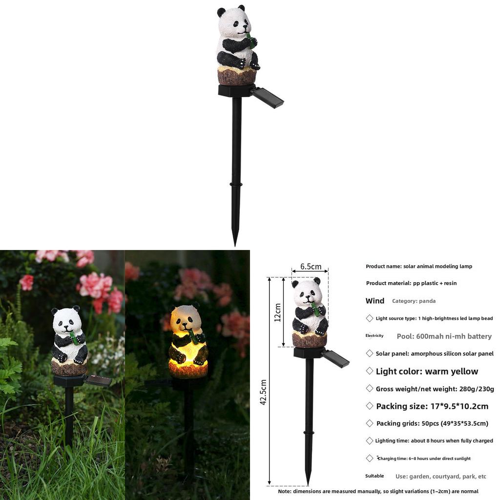 Decorazione Giardino Panda Luce Paesaggistica Animale Solare a LED Per Decorazione Esterna del Cortile