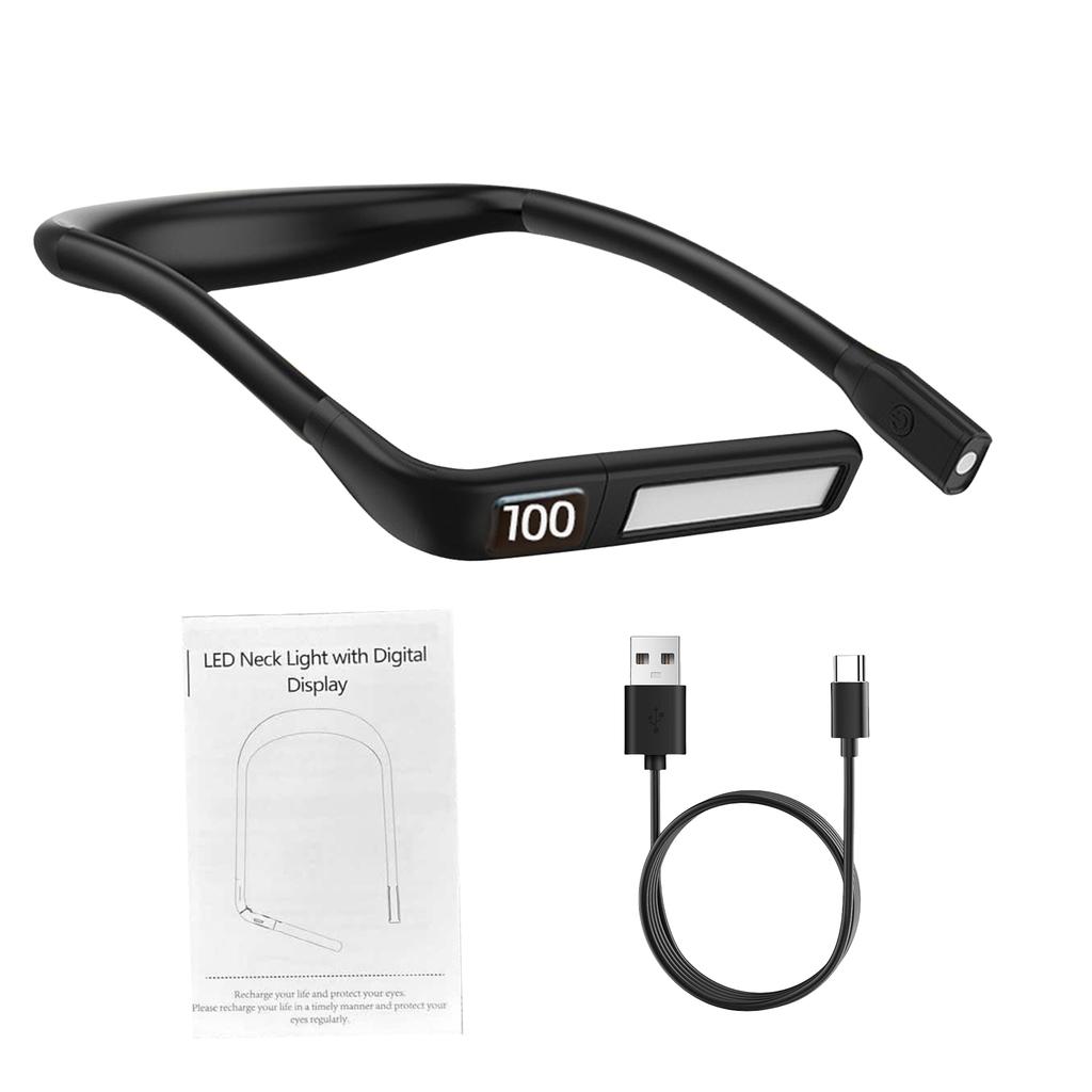 Neck Reading Light LED Portable Book Light with Dual Mode Lighting System 3 Color Temperatures Adjustable Brightness