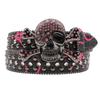 Unisex Rhinestone Skull Leather Belt - European Style Denim Waistband