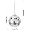 6Pcs Mirror Disco Ball, 1.96Inches Silver Hanging Ball for Party, Birthdays, Weddings, Home Decorations, Stage Props, Game Accessories, 5cm